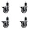 Service Caster 4'' Semi Steel Swivel 1-3/4'' Expanding Stem Caster Set with Brake, 4PK SCC-EX20S414-SSS-PLB-134-4 - alternate 1
